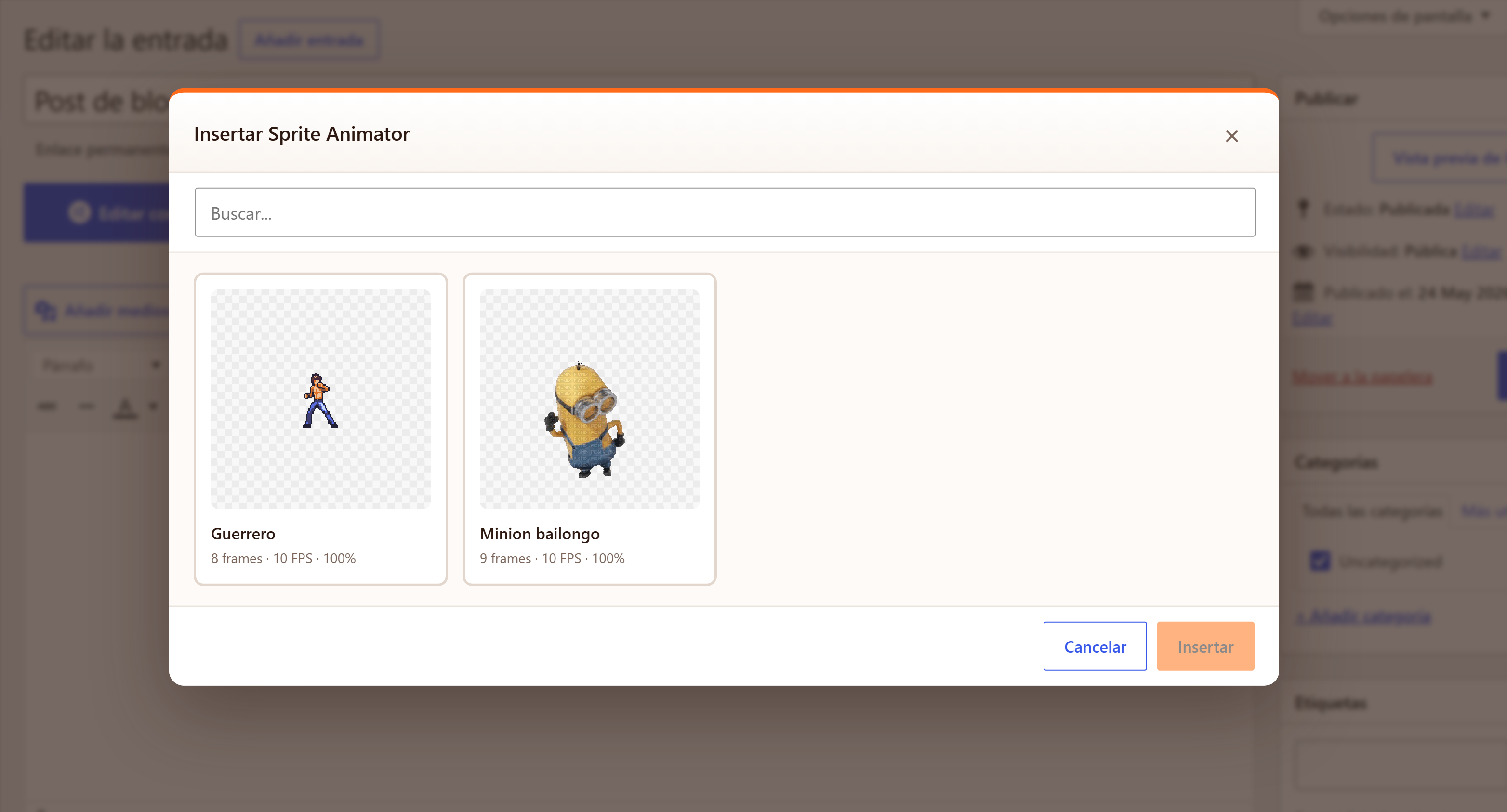 WP Sprite Animator